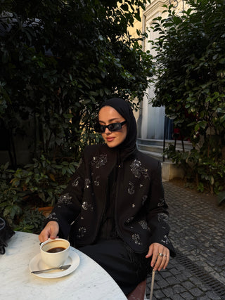 Lusy Kaşe Taşlı Püsküllü Ceket