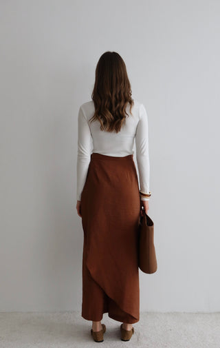 Belly Bağlamalı Pantolon Etek Kahve