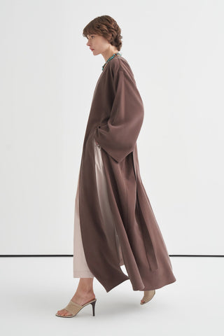 Alvin Yırtmaçlı Kimono Kahve