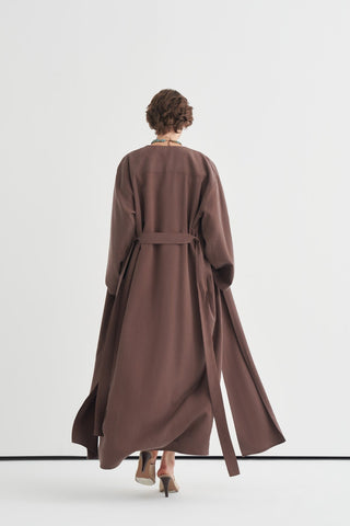 Alvin Yırtmaçlı Kimono Kahve