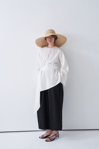 Kelvin Kuşaklı Poplin Tunik Beyaz